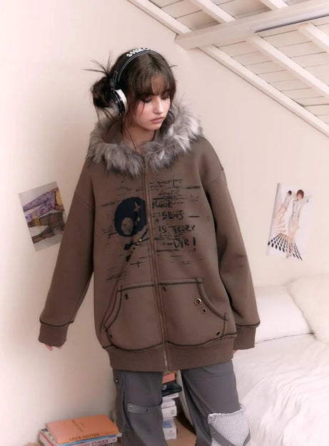 Feral Edge Fur-Trim Hoodie