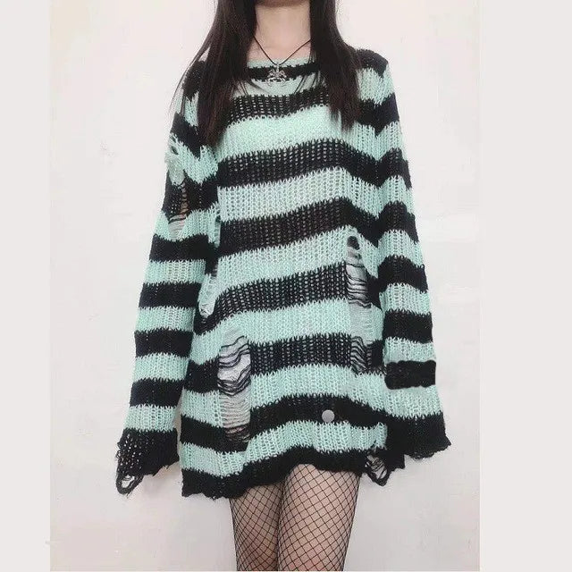 Grunge Candy Striped Sweater