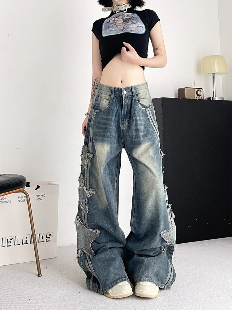 Star Patch Baggy Denim