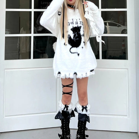 Gothic Angel Fuzzy Sweater