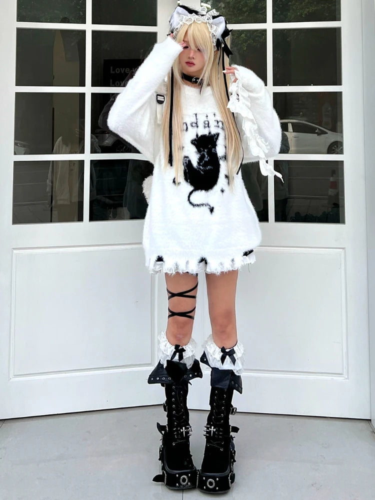 Gothic Angel Fuzzy Sweater