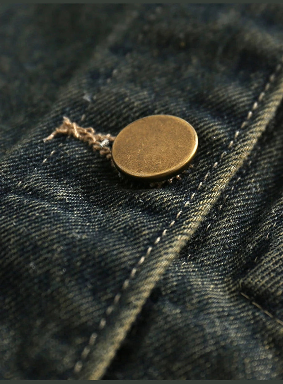 Y2k Distressed Midnight Denim Jacket