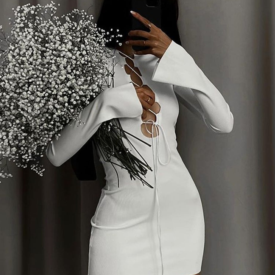 Y2k Baddie Bandage Black Mini Dress