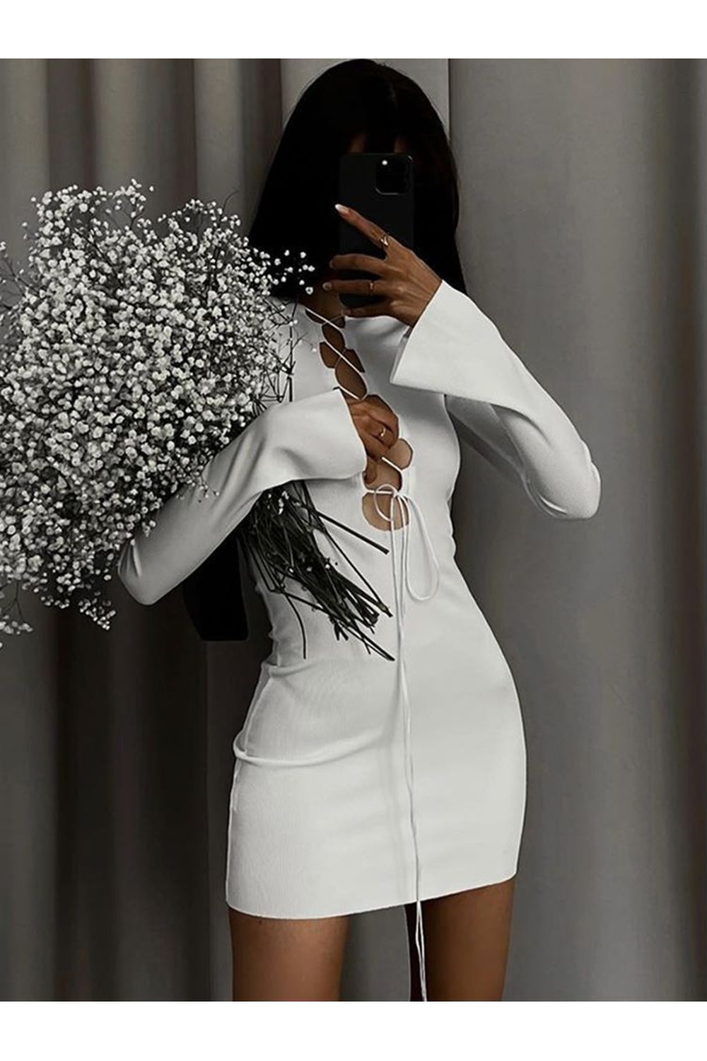 Y2k Baddie Bandage Black Mini Dress