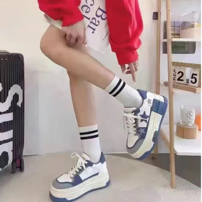 Starry Sky Denim Platform Sneakers