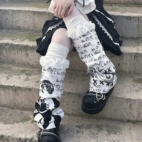 Gothic Manga Ruffle Leg Warmers