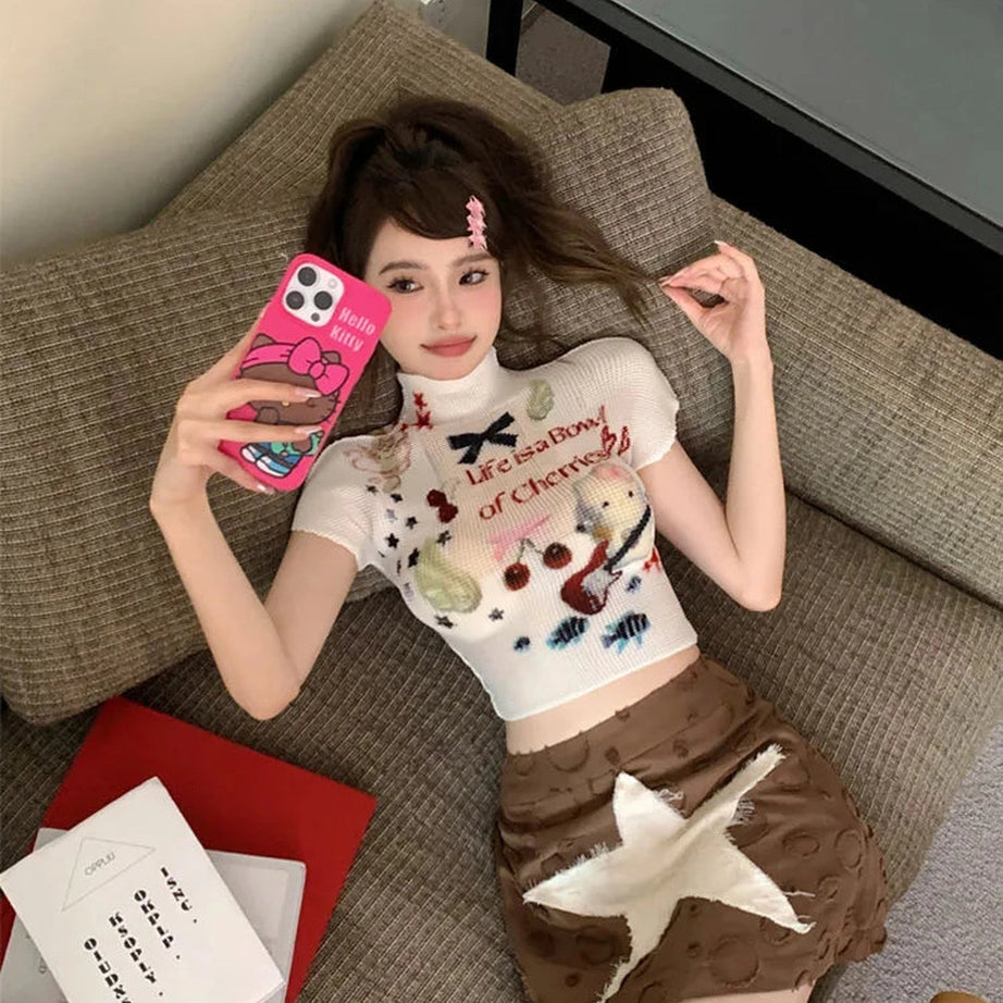 Charming Melody Mesh Knit Top