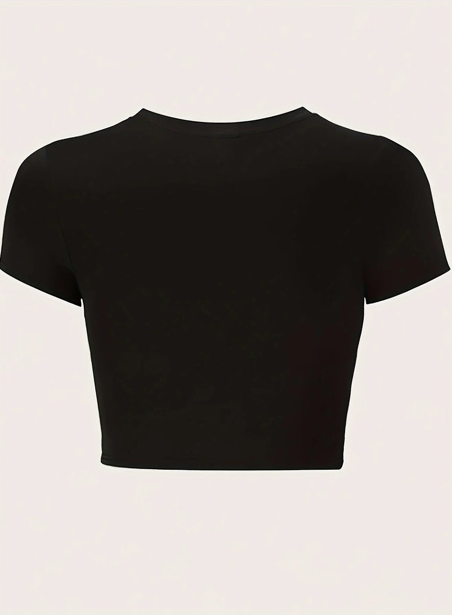 Dramatic Mood Graphic Crop Top