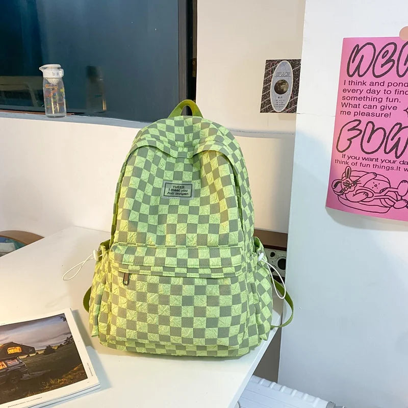 Mint Checkered Street Backpack