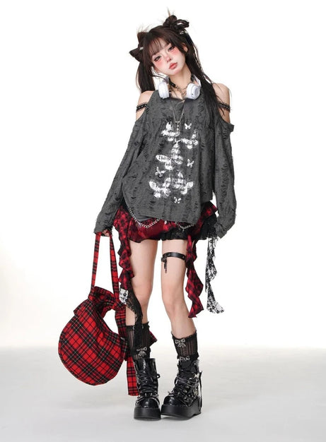 Shredded Butterfly Grunge Top