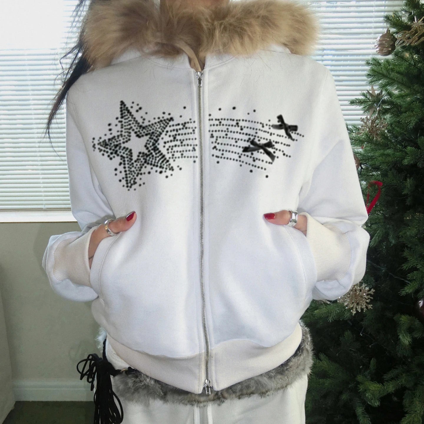 Stardust Glow Fur Hoodie