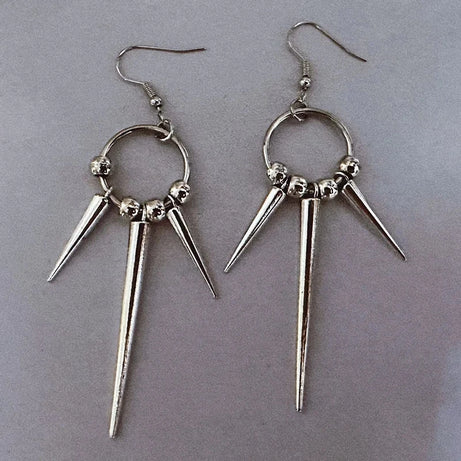 Metallic Spike Drop Earrings