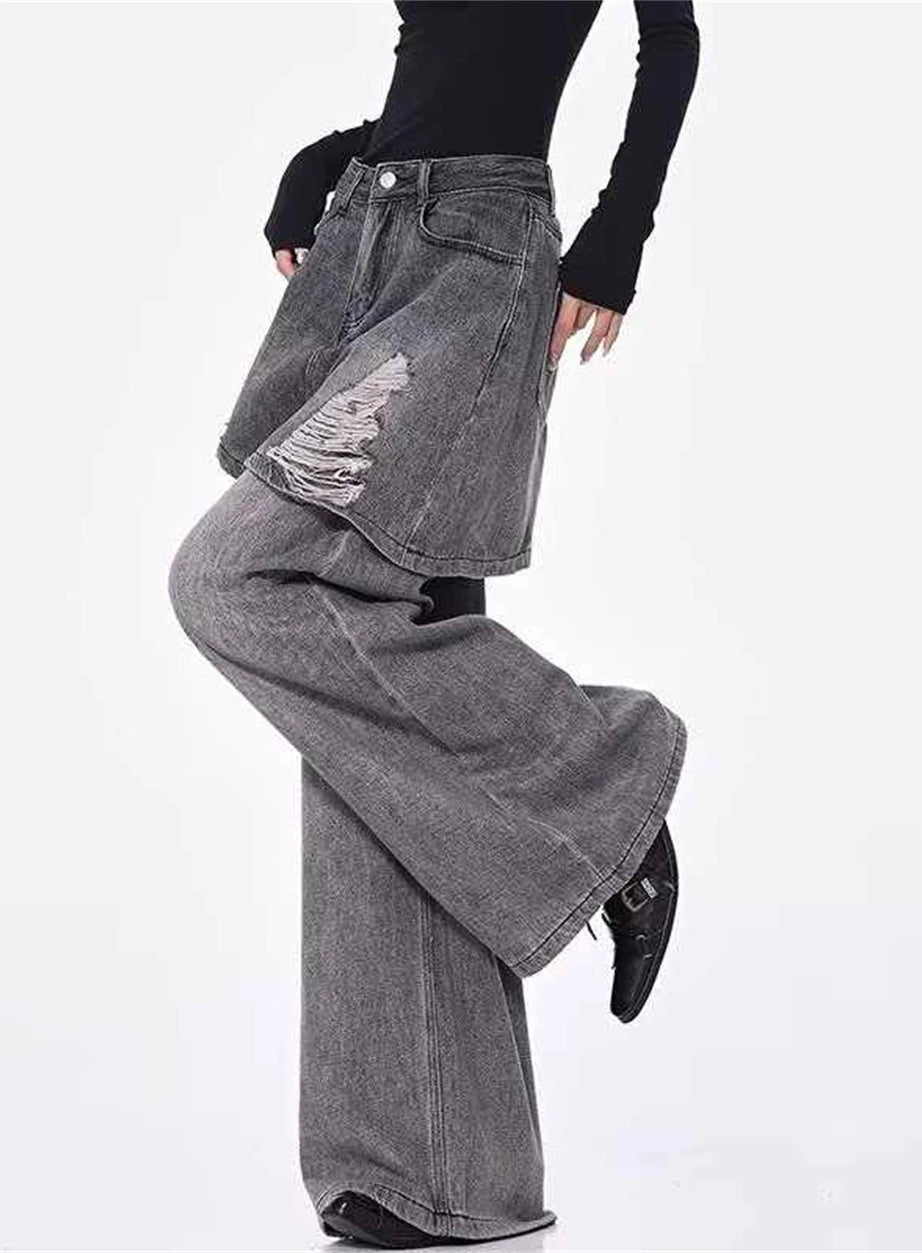 Grunge-Schlagjeans mit Rock