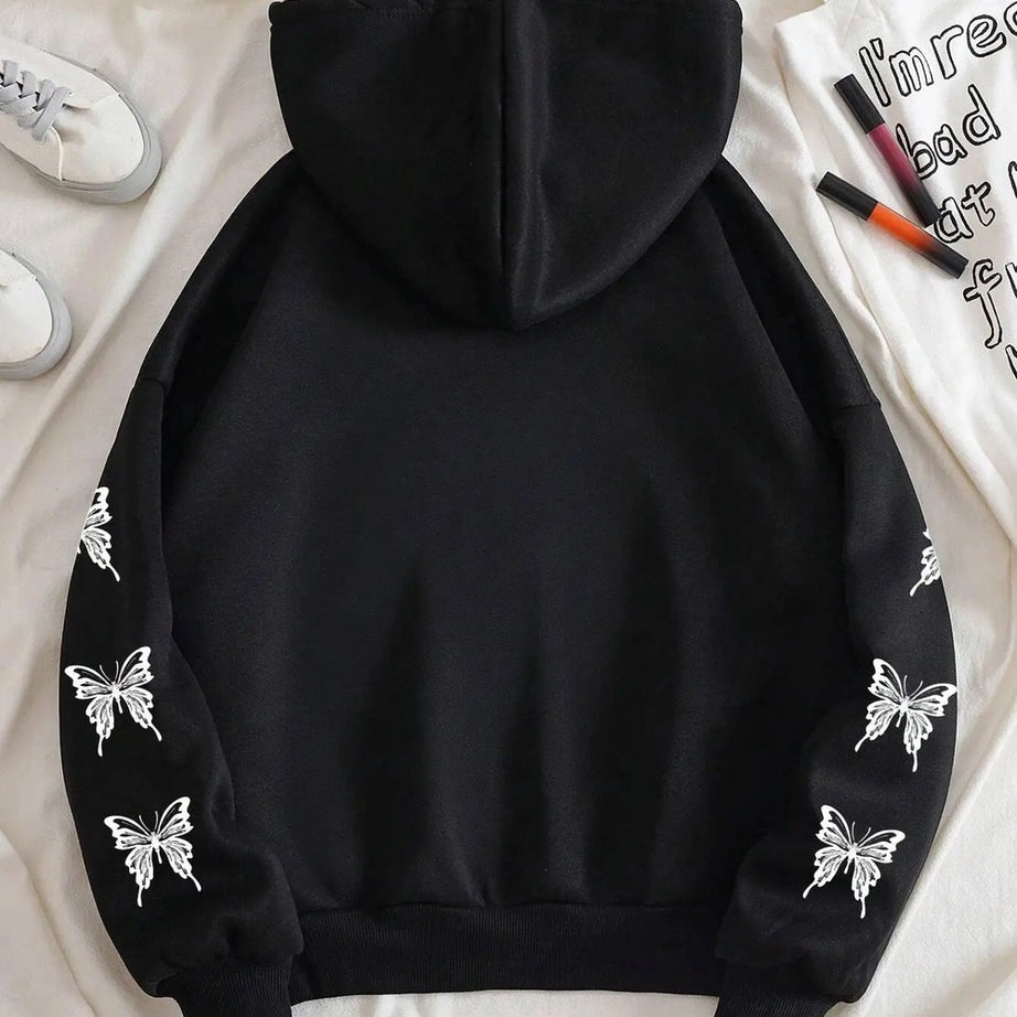 Gothic Butterfly Zip-Up Hoodie