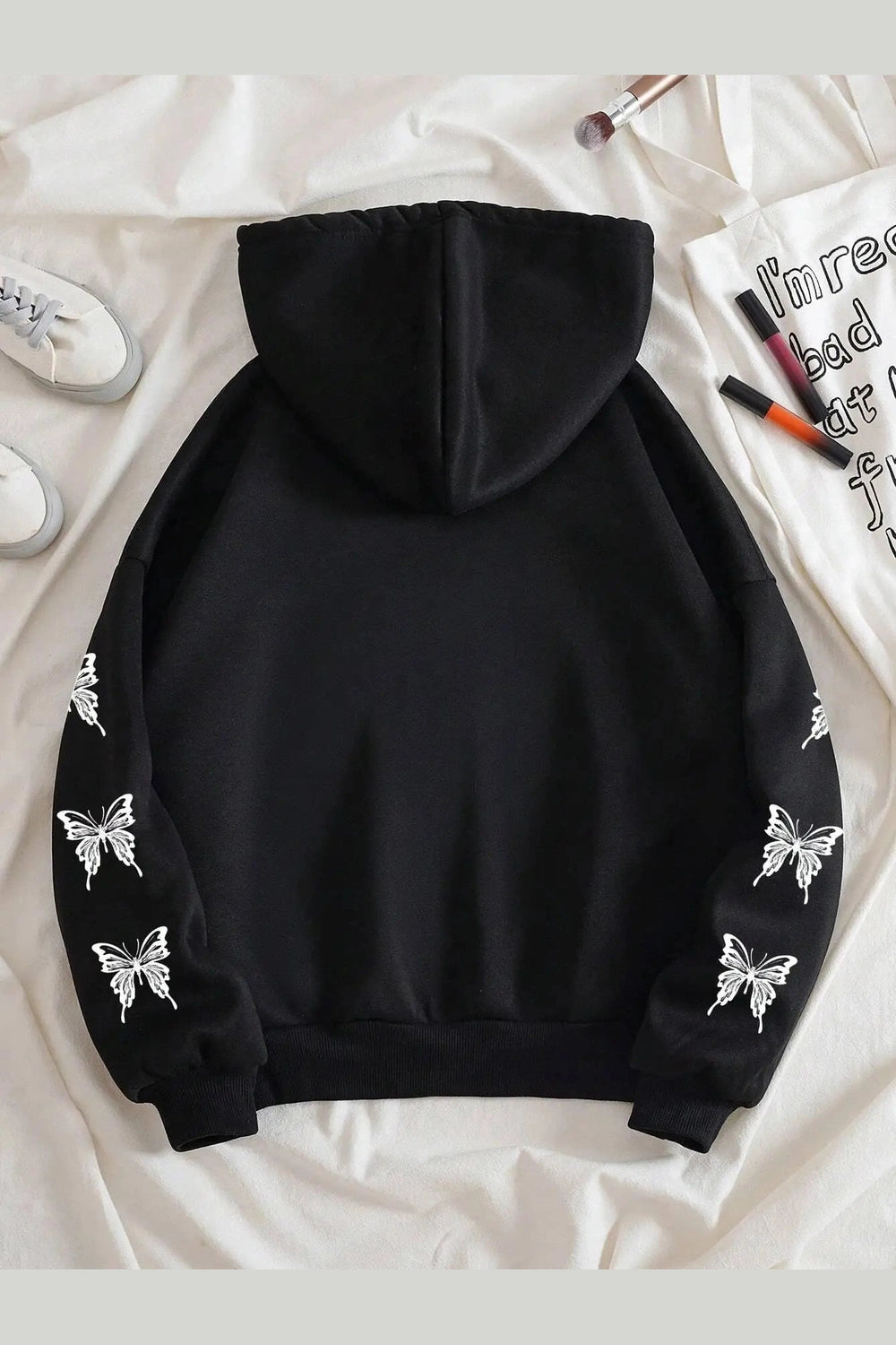 Gothic Butterfly Zip-Up Hoodie