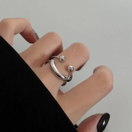 Silver Smiley Open Ring