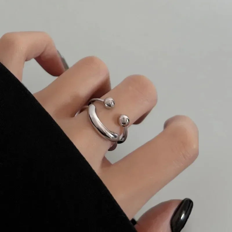 Silver Smiley Open Ring