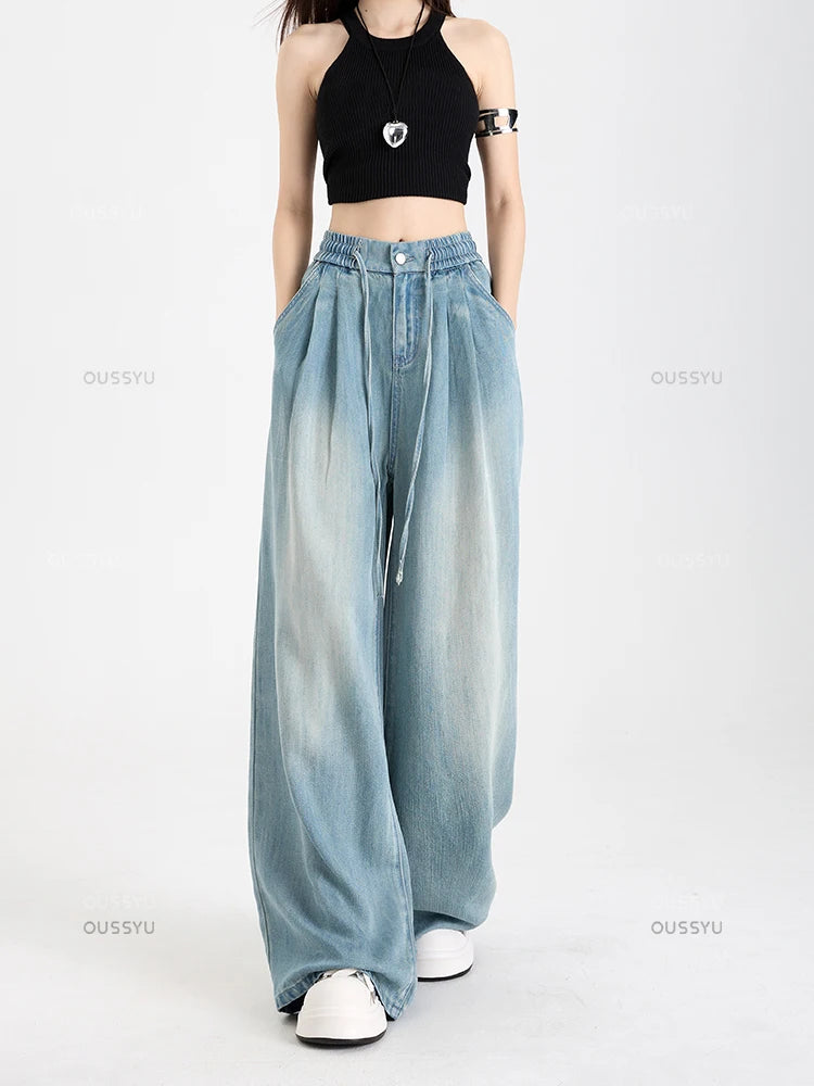 Ocean Drift Pleated Wide Jeans