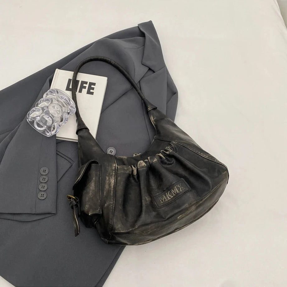Rustic Ruched Shoulder Bag