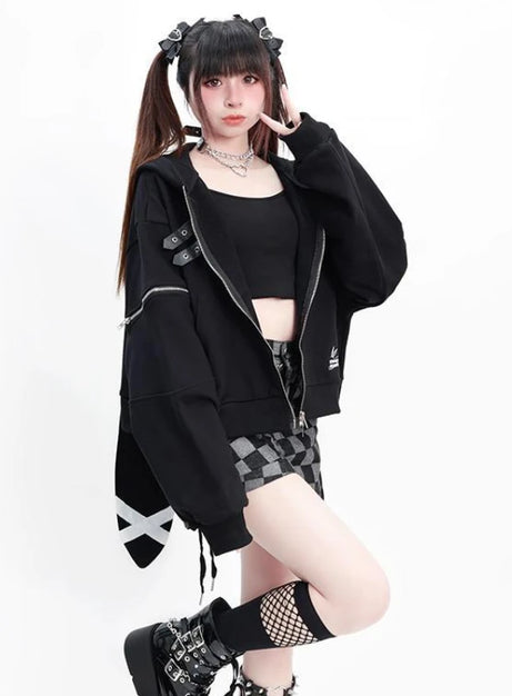 Midnight Rebel Buckle Hoodie