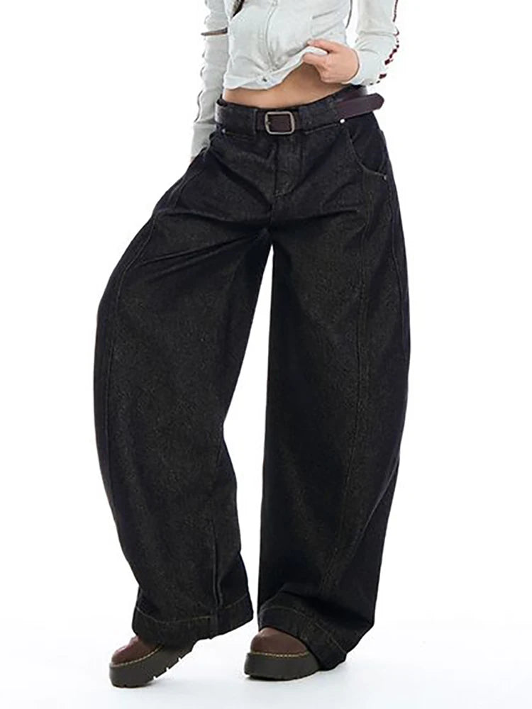 Dark Wash Slouchy Wide Leg Jeans