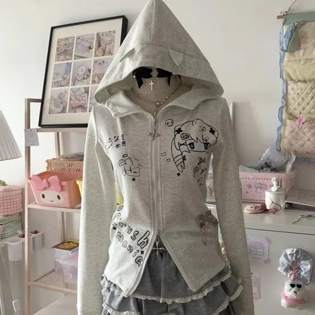 Gothic Kawaii Chain Hoodie