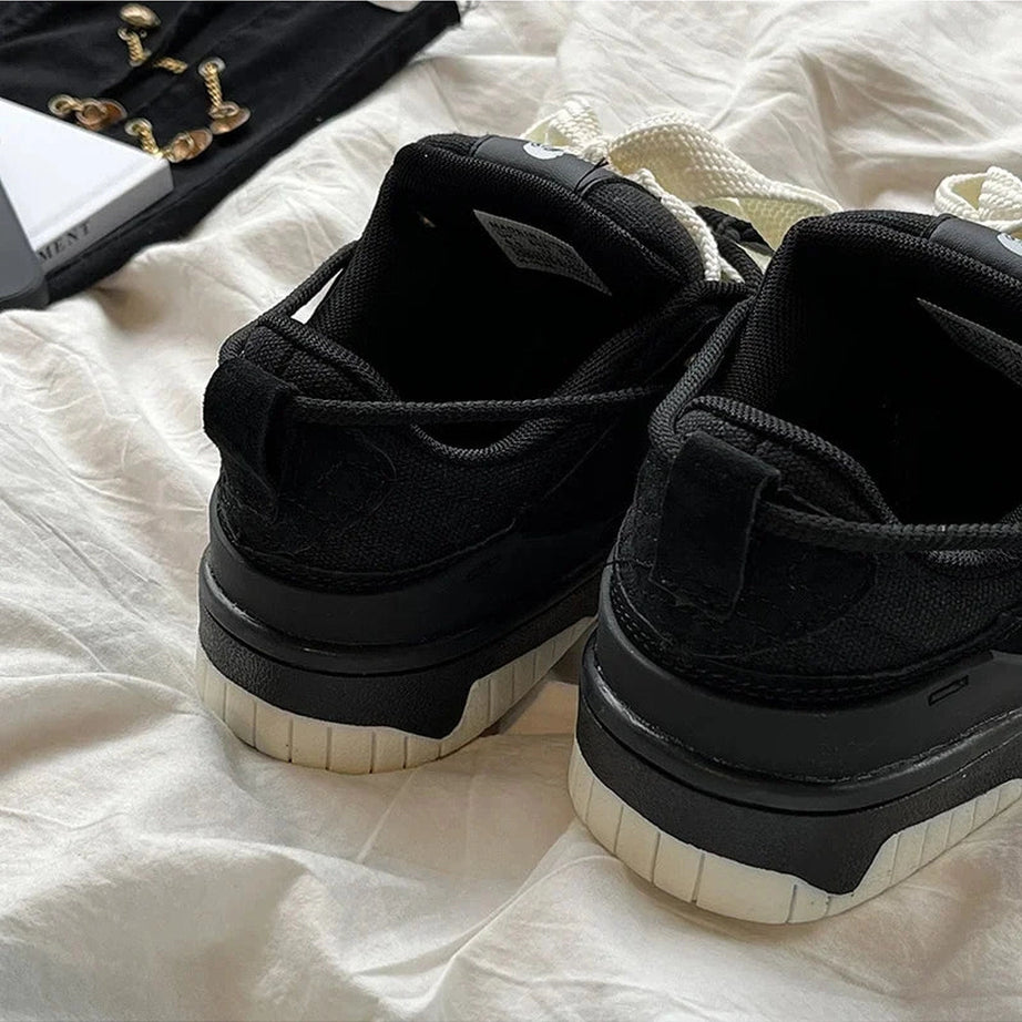 Y2k Monochrome Edge Low-Top Sneakers