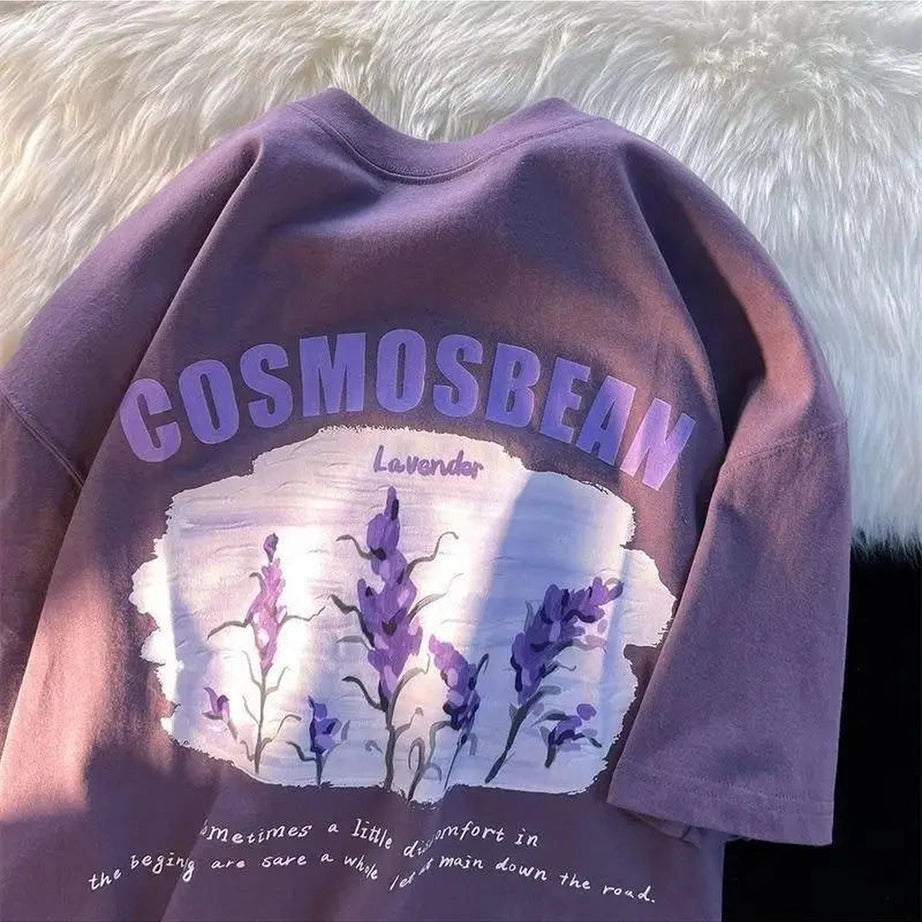 Y2k Lavender Dreamscape Graphic T-Shirt