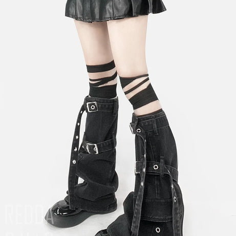 Cyberpunk Chaos Buckle Leg Warmers