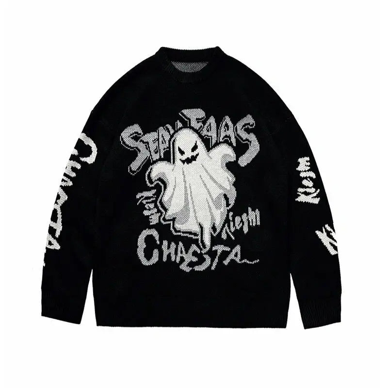 Gespenstischer Graffiti-Strickpullover