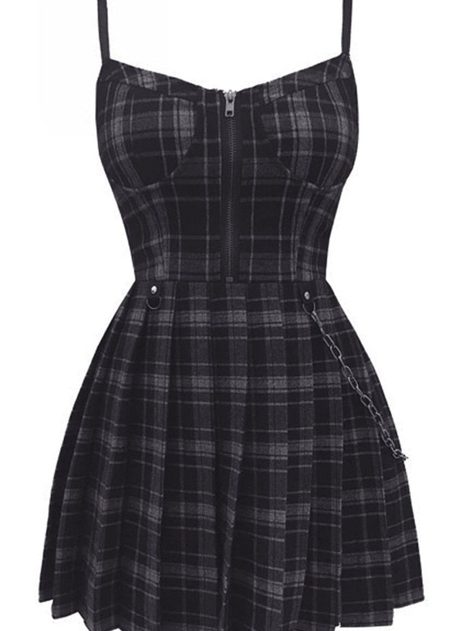 Y2k Plaid grunge dress
