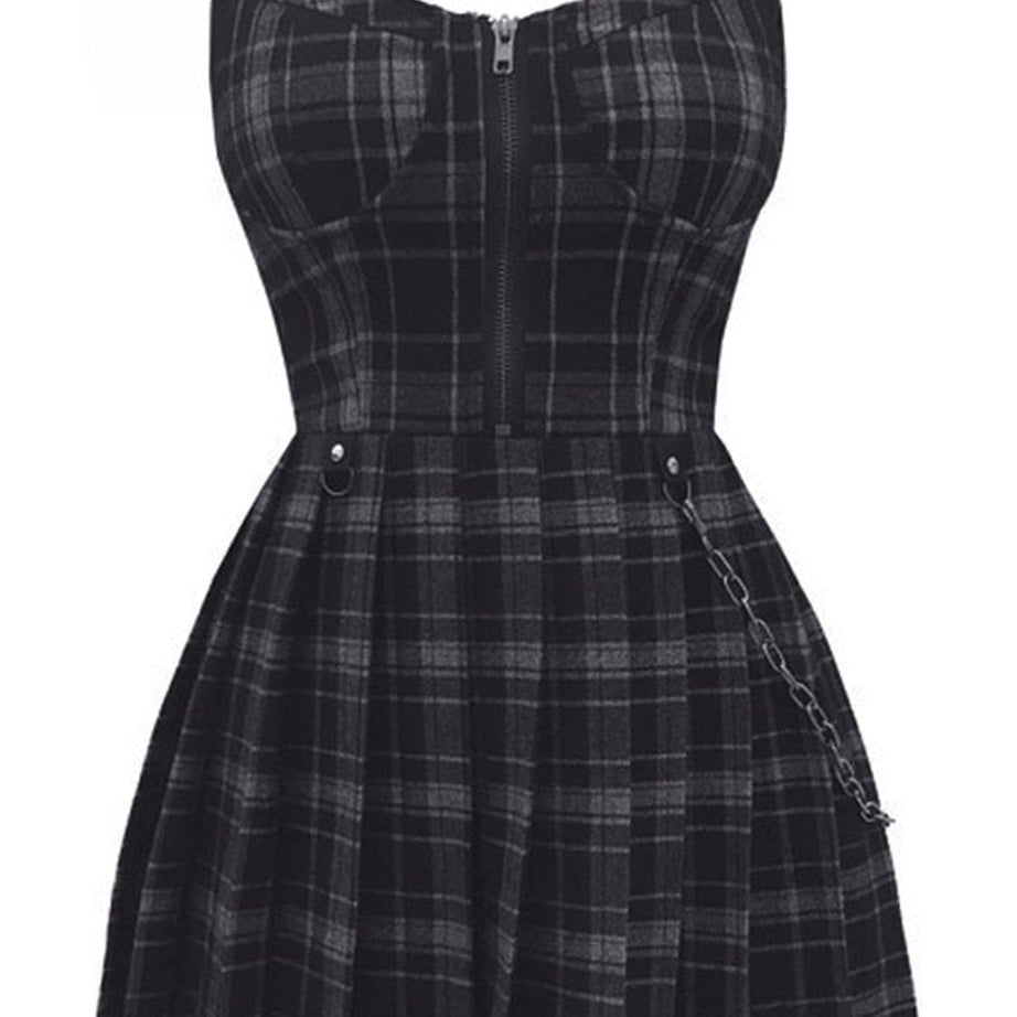 Y2k Plaid grunge dress