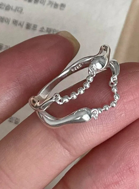 Silver Bloom Gemstone Ring Set