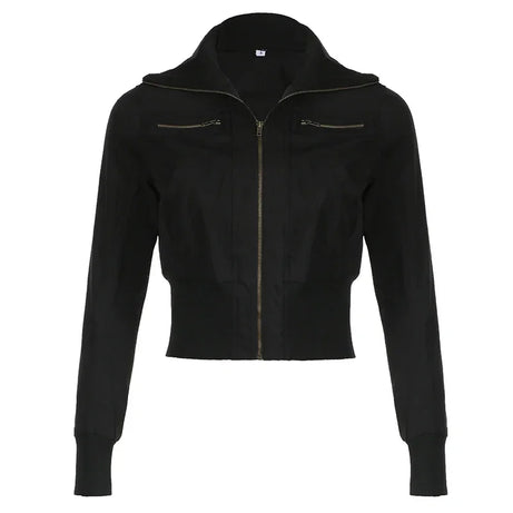 Shadow Zip High-Neck Jacket