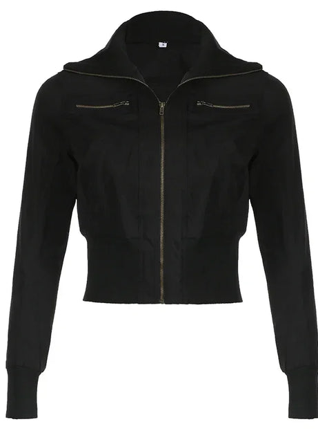 Shadow Zip High-Neck Jacket