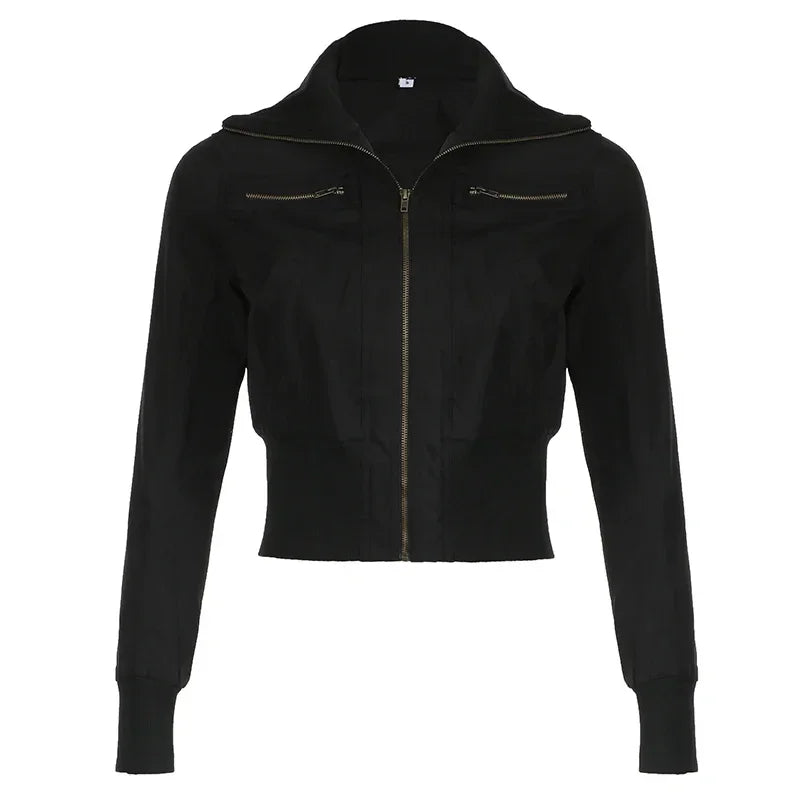 Shadow Zip High-Neck Jacket