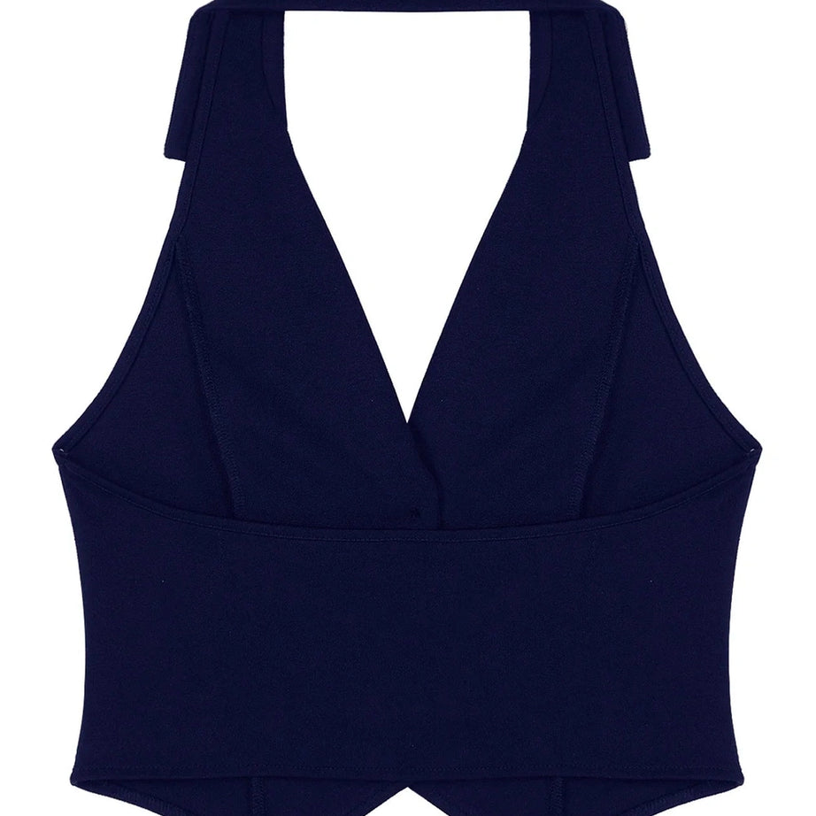 Y2k Women's Vests Halter Neck V-Neck Office Ladies Crop Tops Formal Elegant OL Waistcoat Suits Vest Business Work Wear Mujer