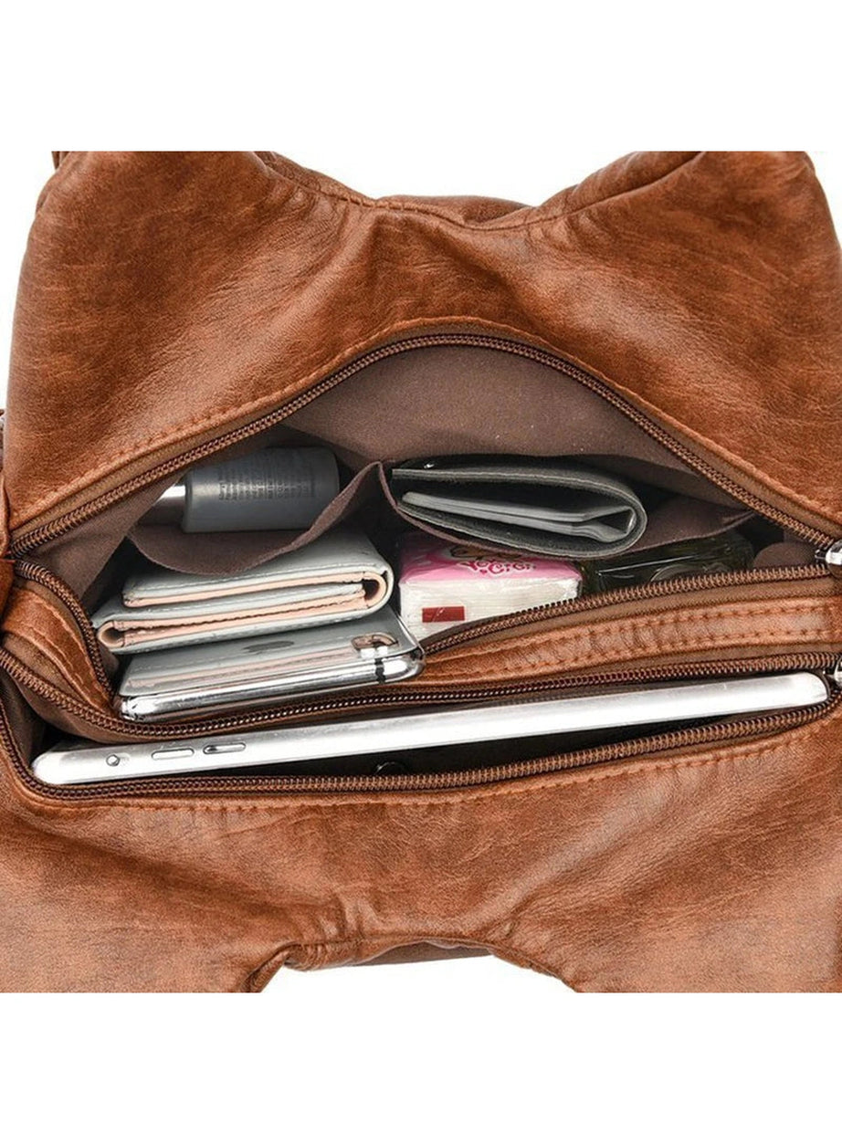 Midnight Zipper Accent Shoulder Bag