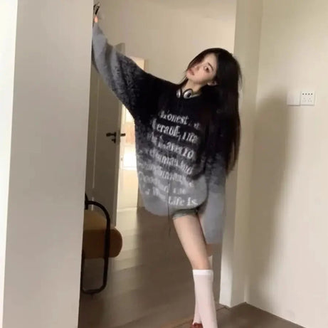 Faded Verse Fuzzy Sweater