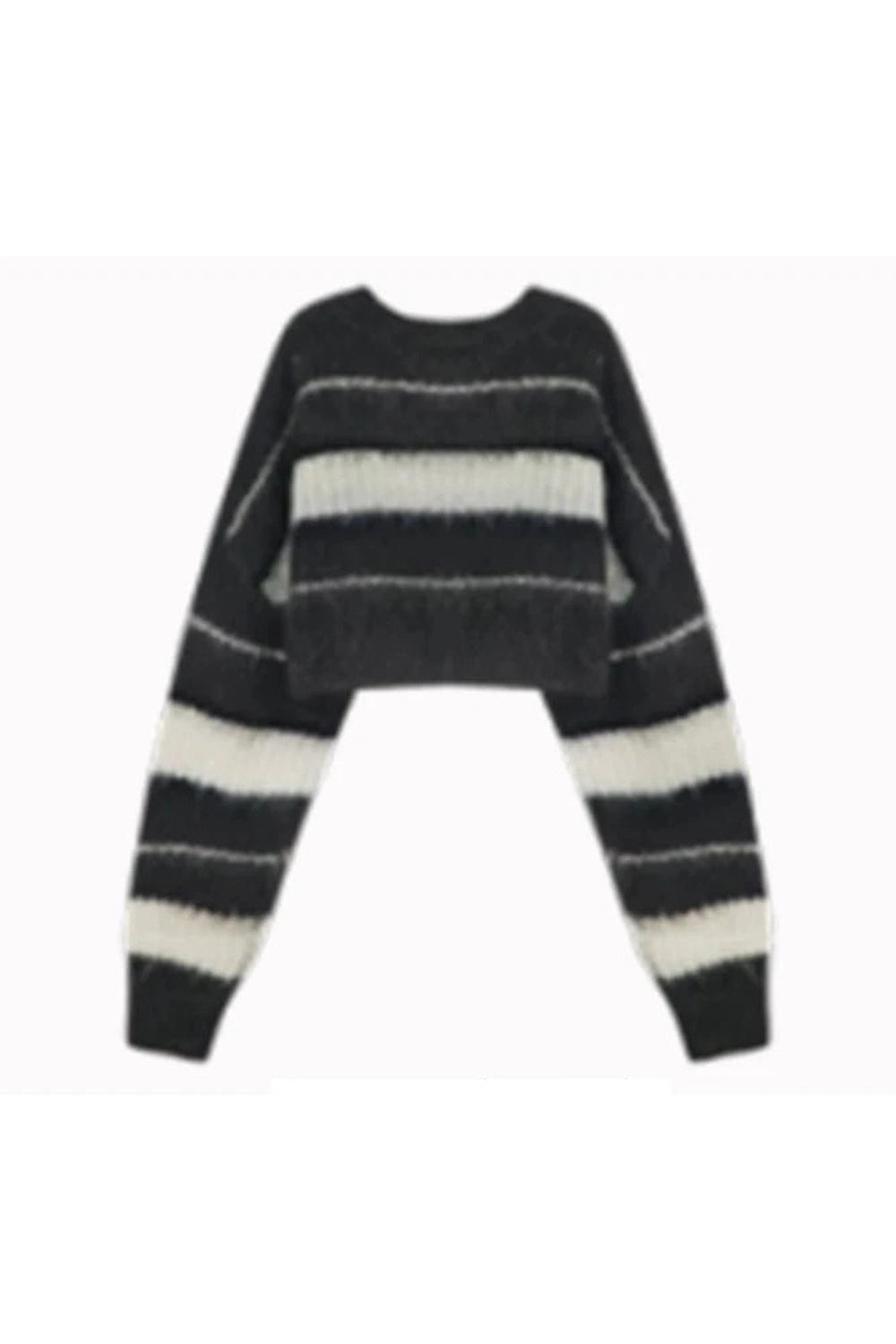 Y2k Fuzzy Striped Grunge Sweater