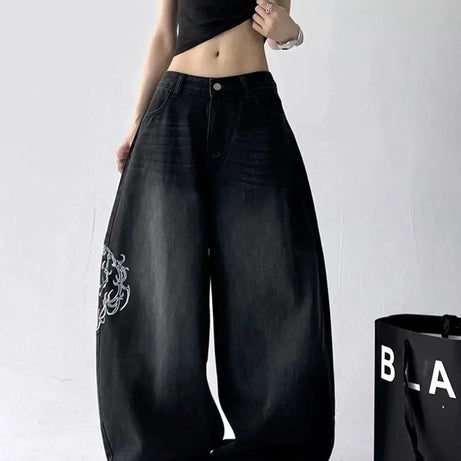 Midnight Scroll Embroidered Jeans