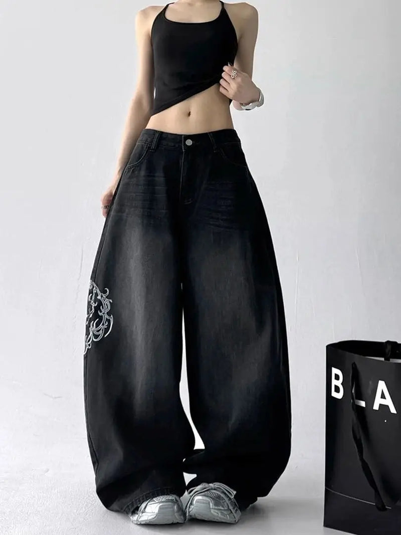 Midnight Scroll Embroidered Jeans