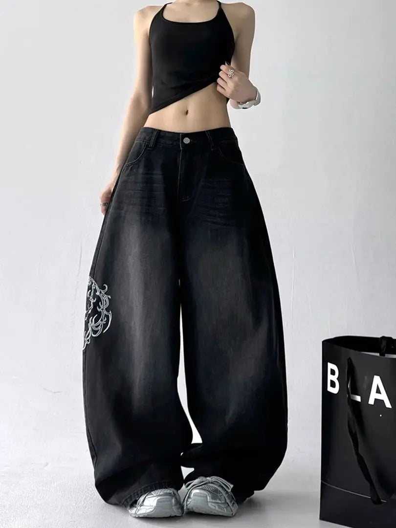 Midnight Scroll Embroidered Jeans