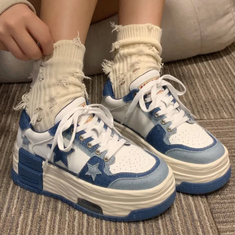 Starry Sky Denim Platform Sneakers
