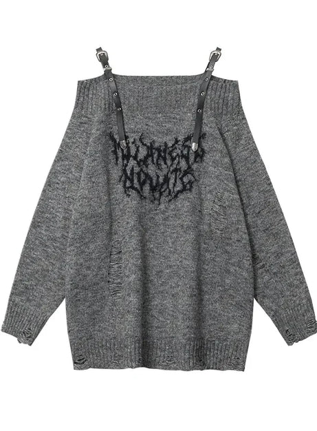 Shadow Straps Off-Shoulder Sweater