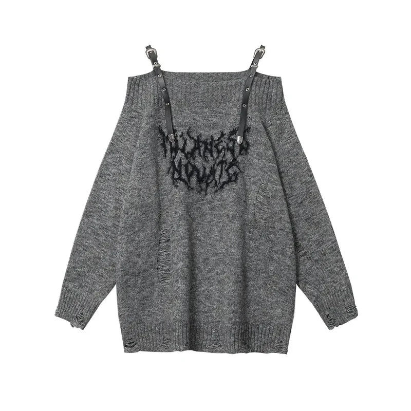 Shadow Straps Off-Shoulder Sweater