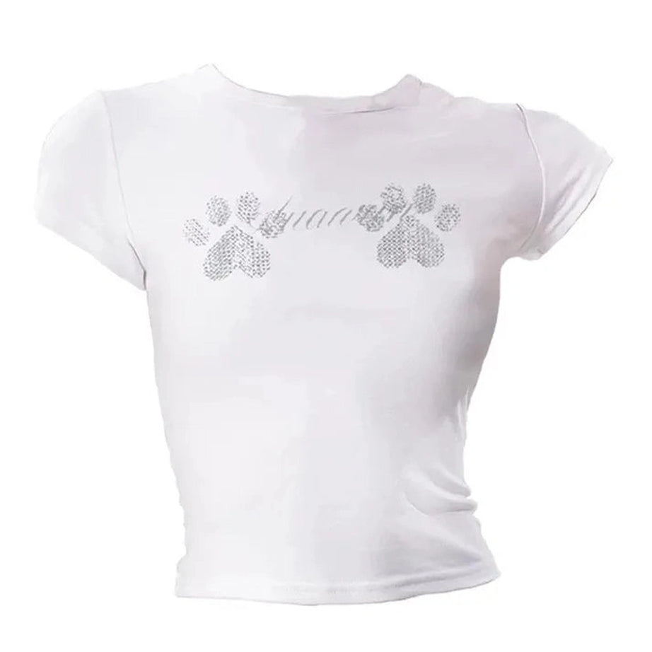 Rhinestone Paw Print Baby Top