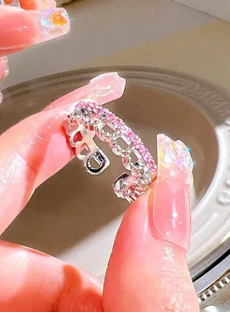 Pink Love Crystal Rings