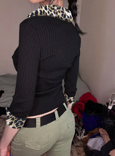 Wild Chic Contrast Knit Top