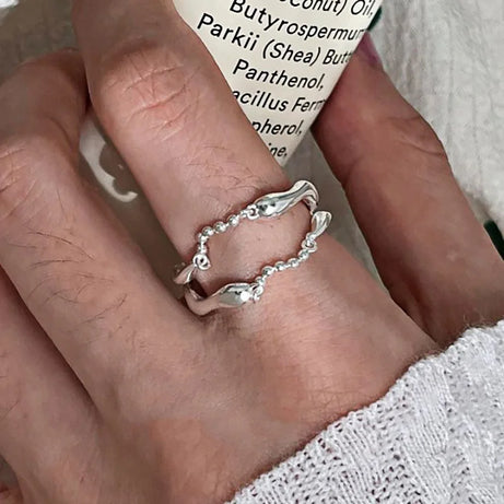 Silver Bloom Gemstone Ring Set